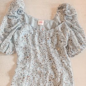 BuddyLove blue and gold star dress